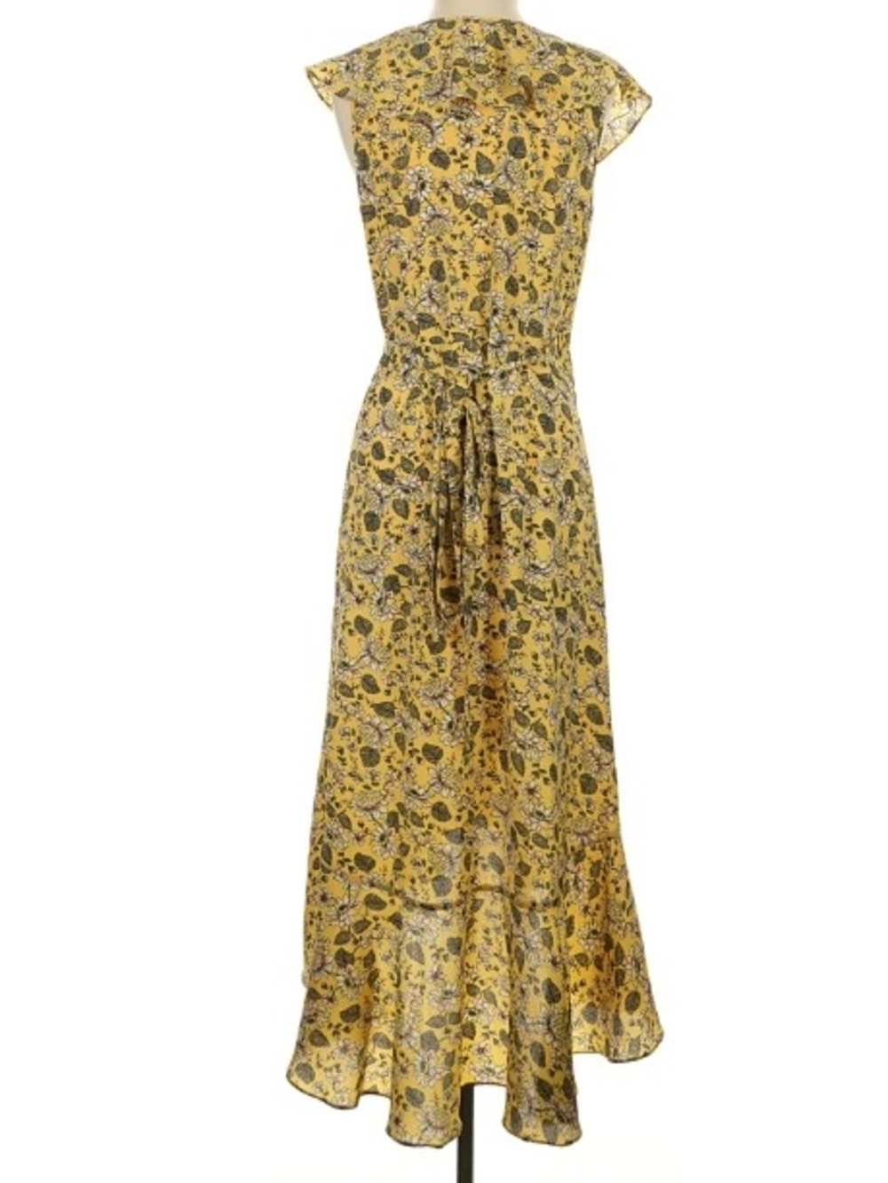 NWT MSRP $128 Max Studio Wrap Style Ruffles Yellow Dress Size S - Picture 4 of 5
